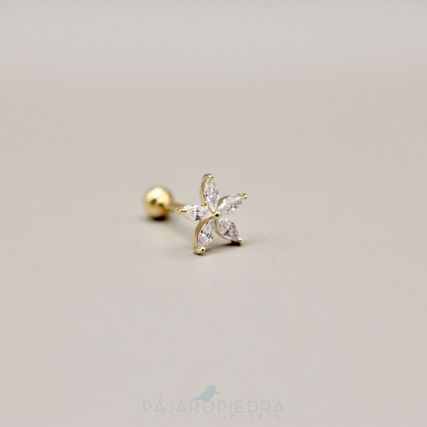 Piercing 14K Flor grande (Fine Jewelry)